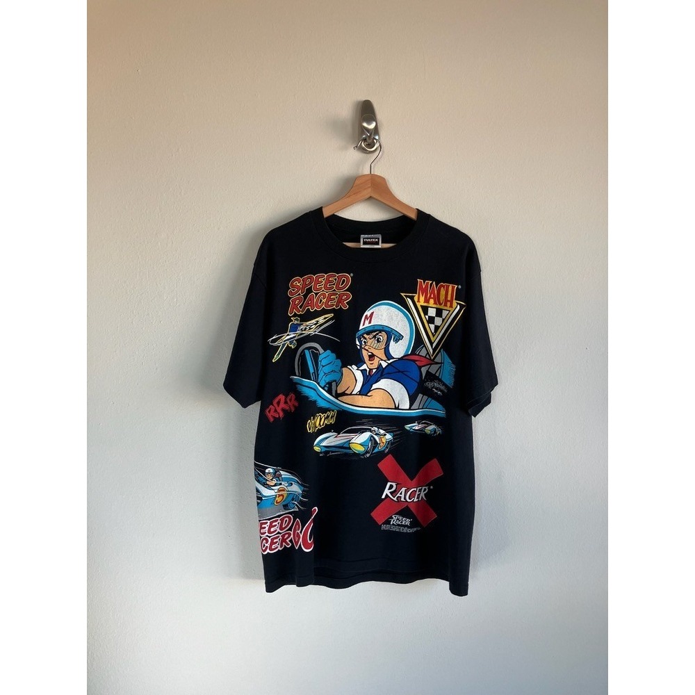 Vintage 1993 Speed Racer All Over Print (AOP) Graphic Tee Size: L (Large)